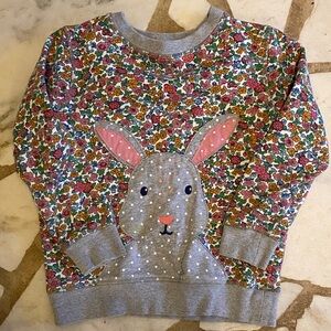 Mini Boden Floral Bunny Sweatshirt